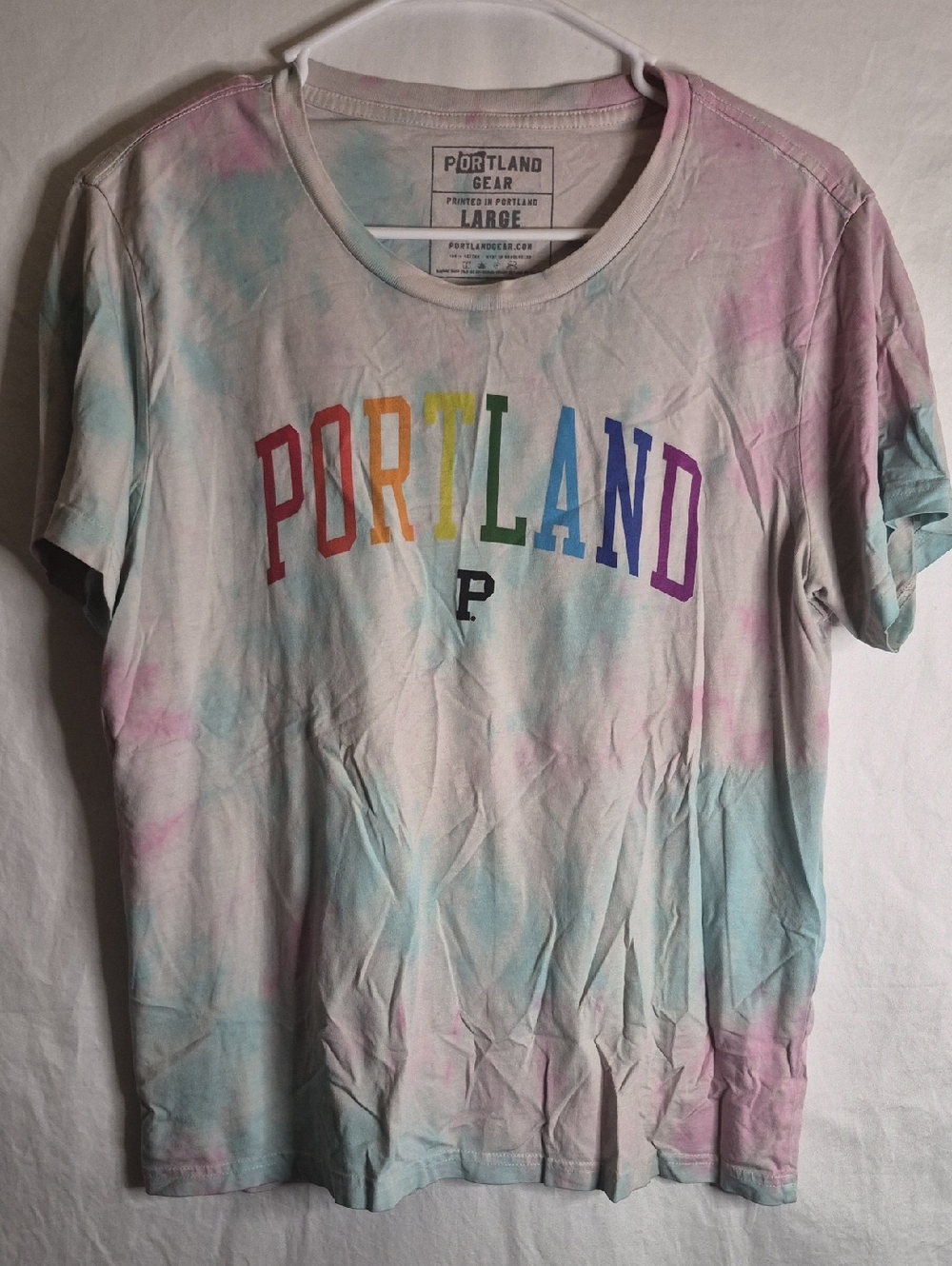 Women's Tie-Dye Short Sleeve Tee - Pastel Pink & Blue